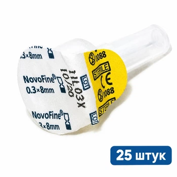 Иглы инсулиновые для шприц-ручек Новофайн 8 мм - Novofine 30G, - 25 шт