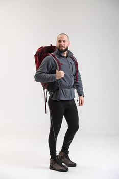 Чоловіча флісова кофта з вишивкою Columbia графітова 3XL