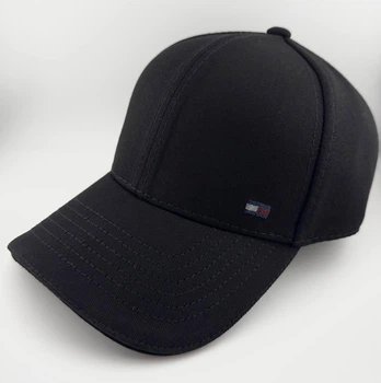 Бейсболка Котон с вышивкой Tommy Hilfiger Утепленная на флисе с ушами черная S (55-56 см)