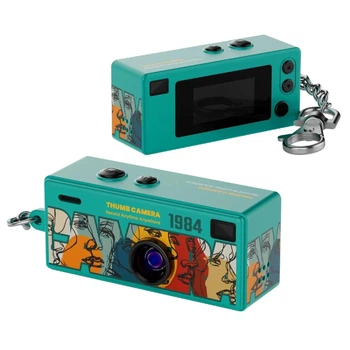Міні-брелок Digital Thumb Camera FHD 1080P, камера-брелок, карта пам'яті 8 ГБ, картридер (Cyan)
