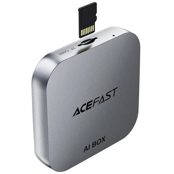 Адаптер Acefast QC2 AI Box car wireless CarPlay Android Auto Metal gray