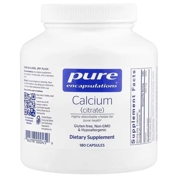 Мінерали Pure Encapsulations Кальцій цитрат Calcium Citrate 180 капсул
