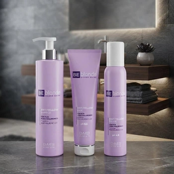 Набір Be Blonde Silver Shine для відновлення освітленого волосся нейтралізація жовтих відтінків Шампунь 250 мл + Маска 200 мл + Мус антижовтий 200мл