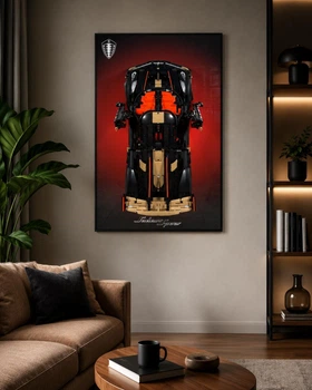 Настінна рамка-підставка для Конструктора Technic Koenigsegg Sadair's Spear (42232) Frame / Display Desight