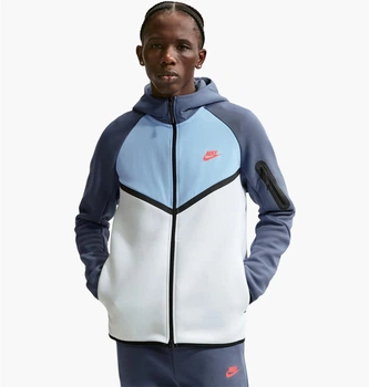 Кофта мужская Nike Tech Fleece Windrunner Full-Zip White/Blue M IH4302-100