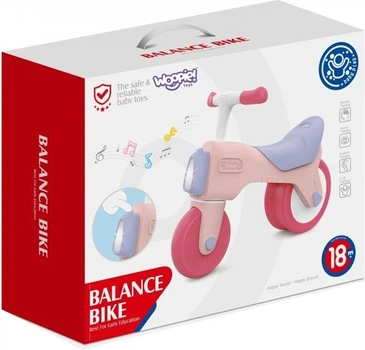 Rowerek biegowy Woopie Baby Huanger ze dźwiękiem Różowy 59295 (5906280659295)