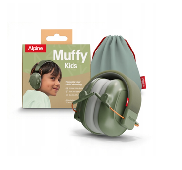 Alpine Muffy Kids Green - детские противошумные наушники 25 дБ (SNR), защита слуха для детей 5-12 лет, зеленые