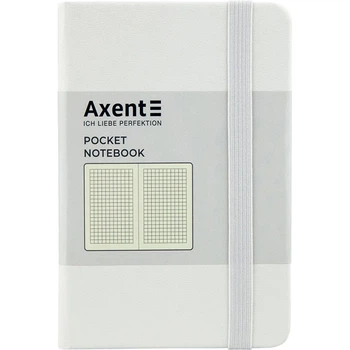 Деловая записная книжка Axent Partner А6 96 листов на резинке клеточка белый (8301-21-A)
