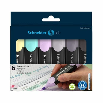 Набор текстовых маркеров Schneider JOB 150 1-4.5 мм 6 шт пастельные цвета + оттенки серого (S115099)