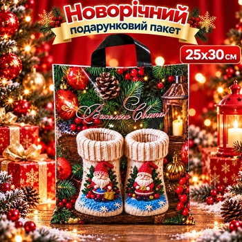 Подарочные пакеты с Новогодней елкой 22х30 см пакет новогодний подарочный красивый с ручками (нгн петля 25х30-1)