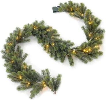 Гірлянда різдвяна Mr Crimbo 180 см, штучна хвоя, 50 LED-ламп, тепле біле світло, на батарейках