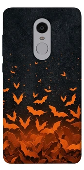 Чехол для Xiaomi Redmi Note 4X с принтом Orange bats