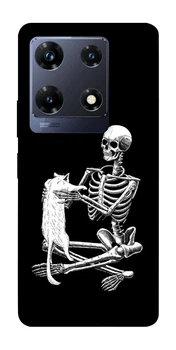 Чехол для Infinix Note 30 Pro NFC с принтом Skeleton with cat