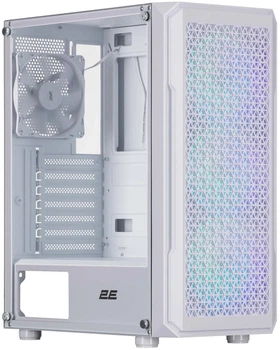 Корпус 2E GAMING Hexagon G338W без БЖ 2xUSB3.0, 1xUSB Type-C, 3x120 мм ARGB, 1x120 мм, VGA 330 мм, LCS ready, HUB, TG боковая панель, ATX, белый.