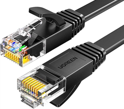 Патч-корд Ugreen 50181 Cat 6 плоский 1 Гбіт/с 20 м Чорний