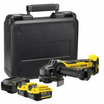 Шлифмашина угловая безщеточная аккумуляторная FATMAX V20, 125мм, 9000 об/мин, 2 акб 4А+кейс (SFMCG700M2K-QW)