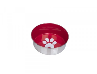 Миска для собак Nobby Heavy Paw из нержавеющей стали на резинке, 14 см, 450 мл, красная