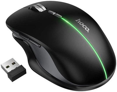 Бездротова миша Hoco GM40 Dixon RGB 2.4G/Bluetooth Rechargeable Wireless Mouse Dark Night Чорний