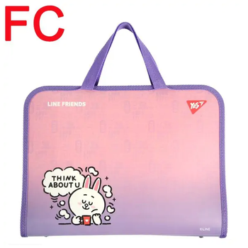 Папка-портфель FC (26х35х3 см), на блискавці Line Friends 492315 Yes