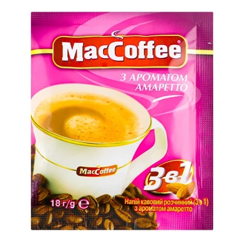 Напій кавовий MacCoffee 3в1 з ароматом Амаретто 20*18 г