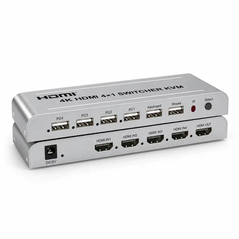 KVM-переключатель HDMI 4×1 для 4 ПК, 1 монитор, клавиатура и мышь Schöff ST-SS428