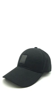 Бейсболка трикотажная с еврокотона Full Cap на резинке с кожаным логотипом FlexFit Fortune 58-59 Черный