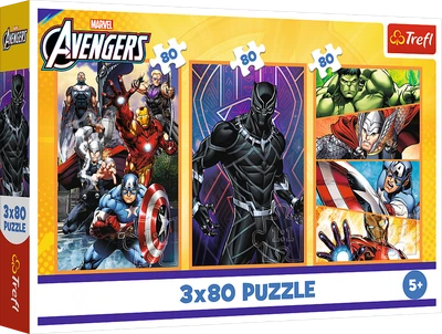 Пазли Trefl The Avengers Дні наповнені діями 34883 3x80 Різнокольоровий shop (5900511348835)