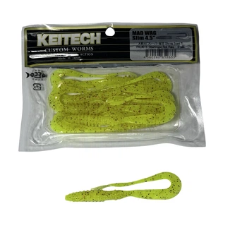 Силікон Keitech Mad Wag Slim 4.5" PAL#01 Chartreuse Red Flk (9 шт/уп),1551.09.74