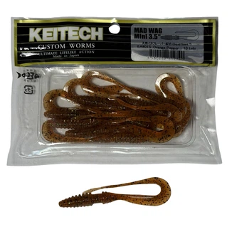 Силікон Keitech Mad Wag Mini 3.5" EA#01 Orange Pepper (10 шт/уп),1551.07.63