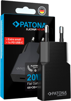 Ładowarka PATONA Premium GaN PD20W 1x USB-C PD3.0 QC3.0 Black (4055655259156)