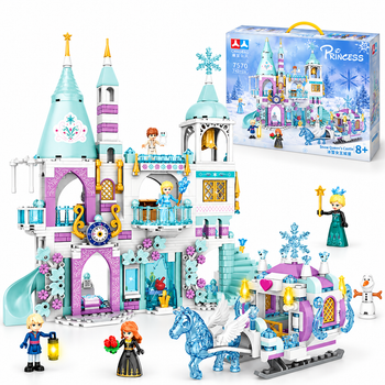 Конструктор Ледяной дворец Disney Frozen Снежной королевы 742 детали с 5 фигурками, лошадью и каретой для детей от 8 лет
