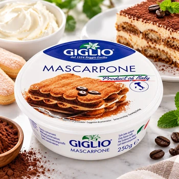 Сир вершковий Mascarpone Giglio Маскарпоне Джильйо ніжний крем-сир для Тірамісу десертів та кремів 250г