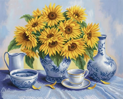 Алмазная жывопись ColorArt Подсолнухи 40х50см SP054