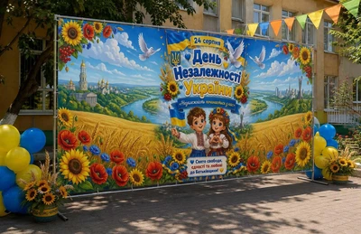 Баннер для фотозоны патриотический PHOTODECOR «День Независимости Украины — праздничная фотозона» 1 кв.м