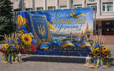 Баннер для фотозоны патриотический PHOTODECOR «С Днём Конституции» 1 кв.м