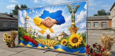 Баннер для фотозоны патриотический PHOTODECOR «Единая Украина» 1 кв.м