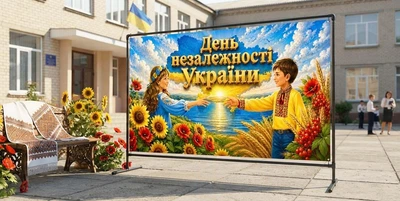 Баннер для фотозоны патриотический PHOTODECOR «День Независимости Украины — счастливые дети» 1 кв.м