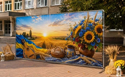Баннер для фотозоны патриотический PHOTODECOR «Щедрая Украина» 1 кв.м