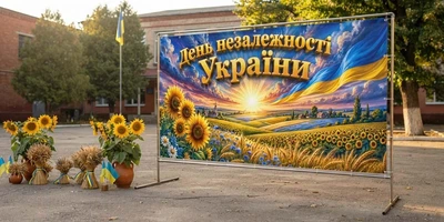 Баннер для фотозоны патриотический PHOTODECOR «День Независимости Украины — поле на закате» 1 кв.м
