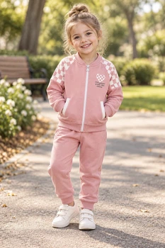 Костюм спортивный из трехнитки Pink Chess Kiddo розовый 98 см