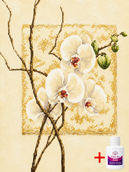 Алмазная мозаика на подрамнике ColorArt 30х40 Орхидея STP404 + Подарок лак для покрытия, полная выкладка, квадратные алмазики, набор для творчества и рукоделия