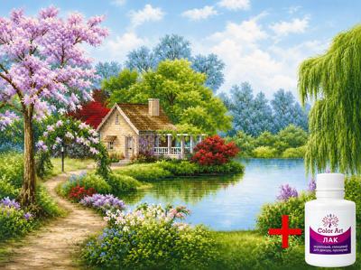 Алмазная мозаика на подрамнике ColorArt 30х40см Весна пришла STP439 + Подарок лак для покрытия, полная выкладка, квадратные алмазики, набор для творчества и рукоделия
