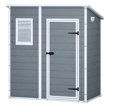 Садовий пластиковий будиночок Keter Manor Pent 6×4 (183смх111см) сірий для зберігання інструментів садового інвентарю техніки, велосипедів та сезонних речей 230394