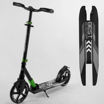 Самокат двухколесный Best Scooter 93427 Черно-зеленый