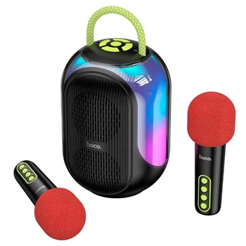 Портативная Bluetooth колонка Hoco DS68 RGB с двумя микрофонами Черный