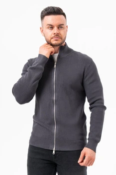 Кофта на блискавці в стилі кежуал K.O.R 35152-1 Сірий (No929 gray) M