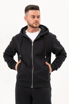 Спортивна флісова кофта на блискавці K.O.R 853 Чорний (No37 black) 2XL
