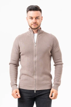 Кофта на блискавці в стилі кежуал K.O.R 35152-1 Бежевий (No992 bege) XL