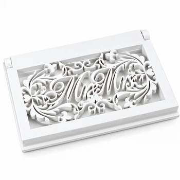 Скринька для обручок «Mr & Mrs» ажурна біла 135×105×15 мм (KPO-073)