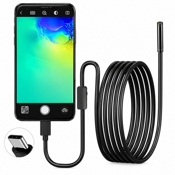 Гнучка USB-камера ендоскоп 3в1 2 м для Android, ПК і Type-C з LED-підсвічуванням для огляду важкодоступних місць